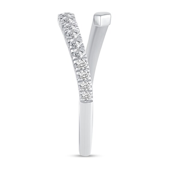 1/4 CT. T.w. Diamond Open Bypass Shank Ring in 14K White Gold
