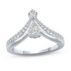 Thumbnail Image 1 of 3/8 CT. T.W. Pear Multi-Diamond Split Shank Chevron Ring in 14K White Gold