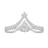 Thumbnail Image 4 of 3/8 CT. T.W. Pear Multi-Diamond Split Shank Chevron Ring in 14K White Gold