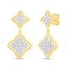 Thumbnail Image 1 of 1/2 CT. T.W. Diamond Beaded Flower Drop Earrings in 14K Gold