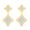 Thumbnail Image 2 of 1/2 CT. T.W. Diamond Beaded Flower Drop Earrings in 14K Gold