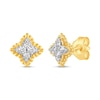 Thumbnail Image 1 of 1/4 CT. T.W. Diamond Beaded Flower Stud Earrings in 14K Gold