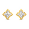 Thumbnail Image 2 of 1/4 CT. T.W. Diamond Beaded Flower Stud Earrings in 14K Gold