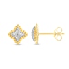 Thumbnail Image 3 of 1/4 CT. T.W. Diamond Beaded Flower Stud Earrings in 14K Gold