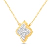 Thumbnail Image 2 of 1/4 CT. T.W. Diamond Beaded Flower Necklace in 14K Gold