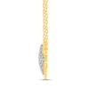 Thumbnail Image 3 of 1/4 CT. T.W. Diamond Beaded Flower Necklace in 14K Gold