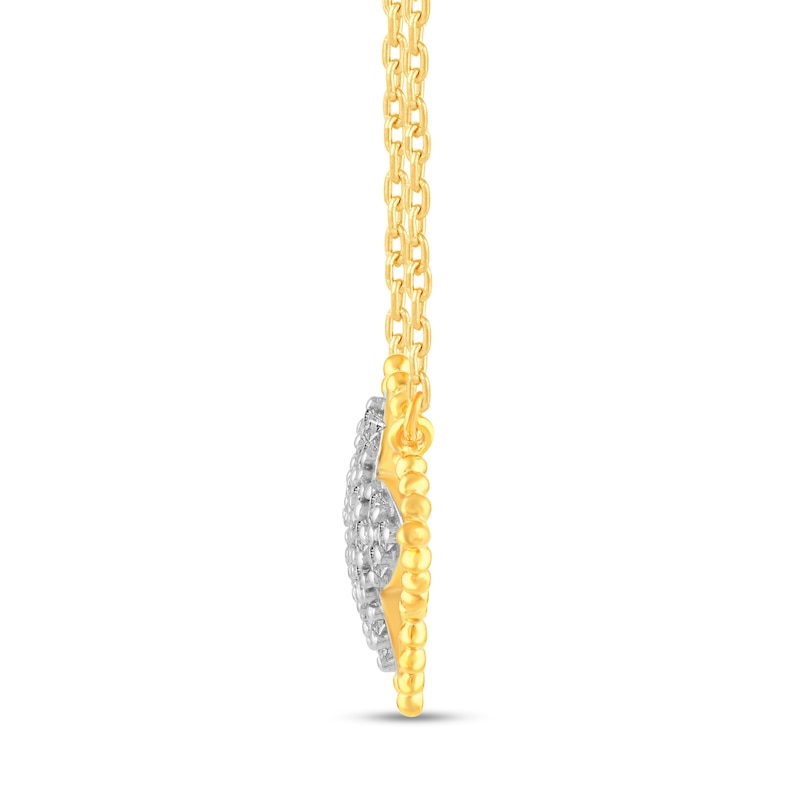 Main Image 3 of 1/4 CT. T.W. Diamond Beaded Flower Necklace in 14K Gold