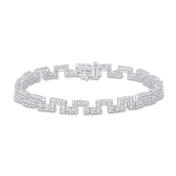 4 CT. T.w. Diamond Brick Pattern Zig-Zag Bracelet in 10K White Gold