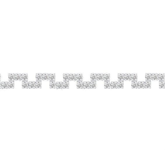 4 CT. T.w. Diamond Brick Pattern Zig-Zag Bracelet in 10K White Gold