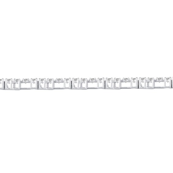 4 CT. T.w. Diamond Brick Pattern Zig-Zag Bracelet in 10K White Gold