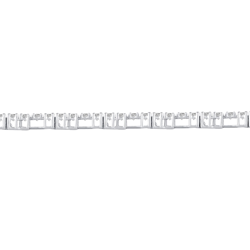 4 CT. T.W. Diamond Brick Pattern Zig-Zag Bracelet in 10K White Gold