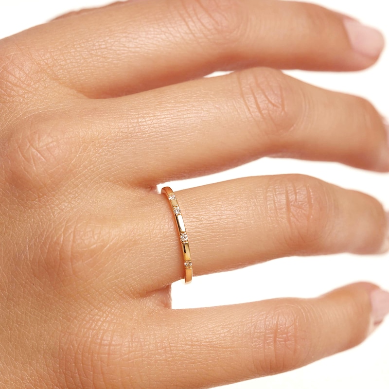 Main Image 2 of PDPAOLA™ at Zales 1/20 CT. T.W. Lab-Grown Diamond Band in 18K Gold