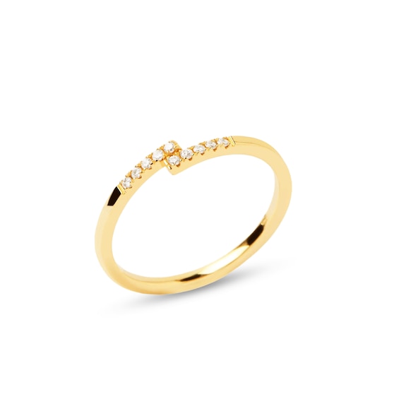 PDPAOLAâ¢ at Zales 1/15 CT. T.W. Lab-Grown Diamond Bypass Ring in 18K Gold