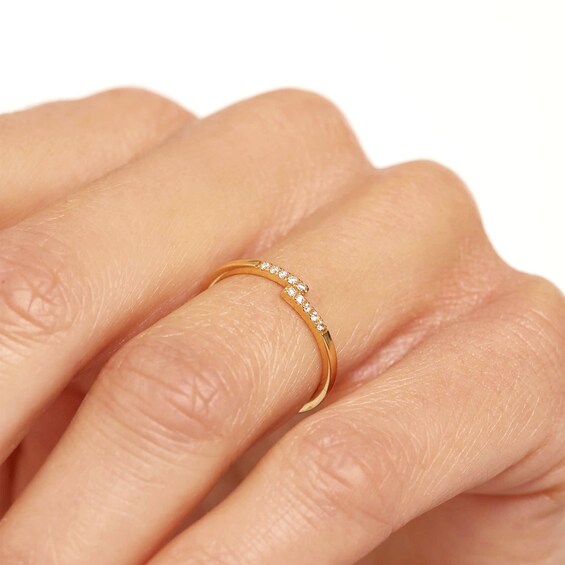 PDPAOLAâ¢ at Zales 1/15 CT. T.W. Lab-Grown Diamond Bypass Ring in 18K Gold
