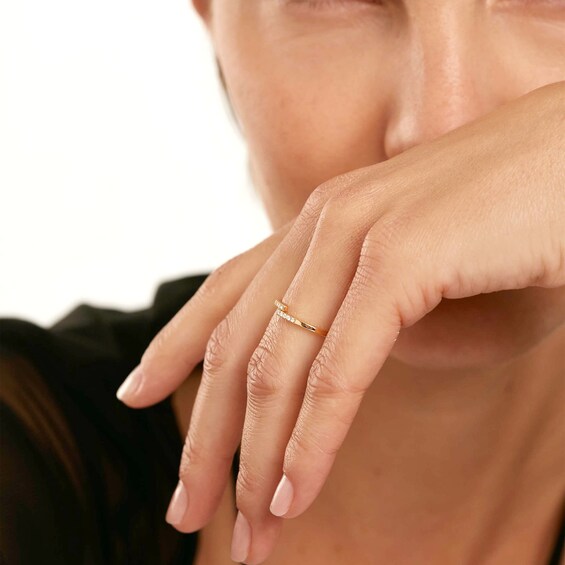 PDPAOLAâ¢ at Zales 1/15 CT. T.W. Lab-Grown Diamond Bypass Ring in 18K Gold