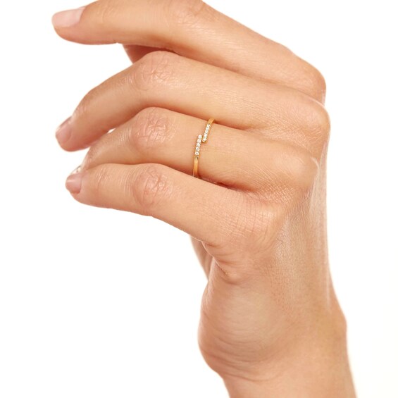 PDPAOLAâ¢ at Zales 1/15 CT. T.W. Lab-Grown Diamond Bypass Ring in 18K Gold