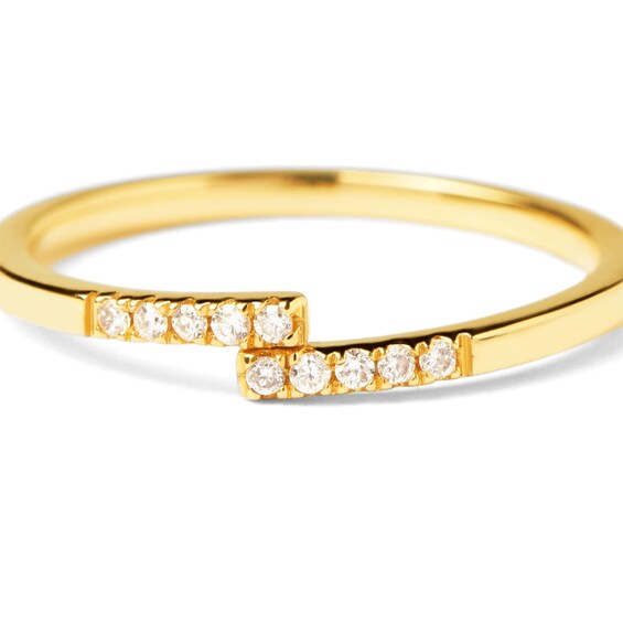 PDPAOLAâ¢ at Zales 1/15 CT. T.W. Lab-Grown Diamond Bypass Ring in 18K Gold