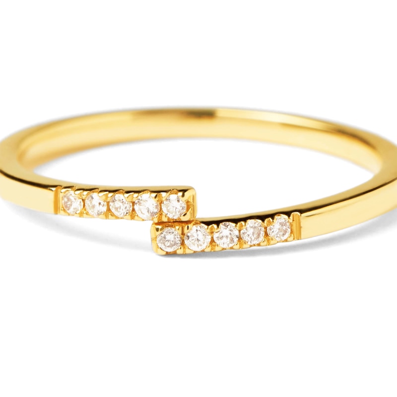 PDPAOLA™ at Zales 1/15 CT. T.W. Lab-Created Diamond Bypass Ring in 18K Gold