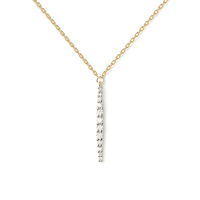 Main Image 1 of PDPAOLA™ at Zales 1/6 CT. T.W. Lab-Grown Diamond Marquise Dangle Necklace in 18K Gold - 19.5"