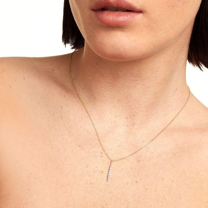 Main Image 2 of PDPAOLA™ at Zales 1/6 CT. T.W. Lab-Grown Diamond Marquise Dangle Necklace in 18K Gold - 19.5"