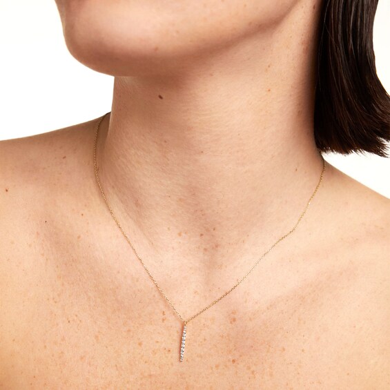 PDPAOLAâ¢ at Zales 1/6 CT. T.W. Lab-Grown Diamond Marquise Dangle Necklace in 18K Gold - 19.5"