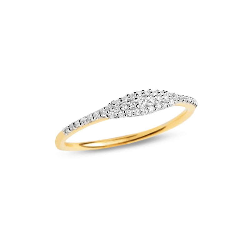 PDPAOLA™ at Zales 1/6 CT. T.W. Lab-Created Diamond Elongated Evil Eye Ring in 18K Gold - Size 7