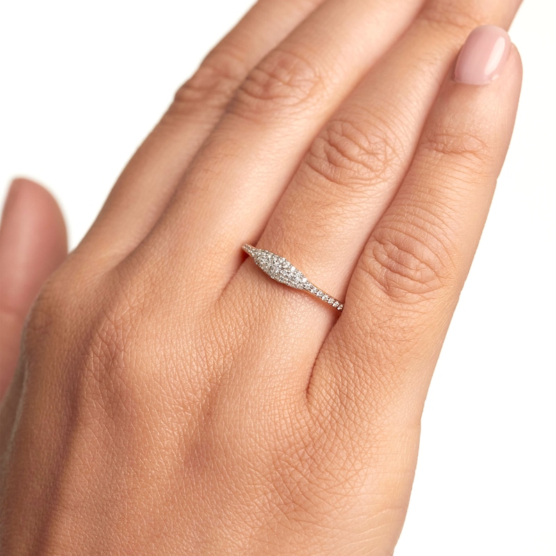 Main Image 3 of PDPAOLA™ at Zales 1/6 CT. T.W. Lab-Grown Diamond Elongated Evil Eye Ring in 18K Gold - Size 7