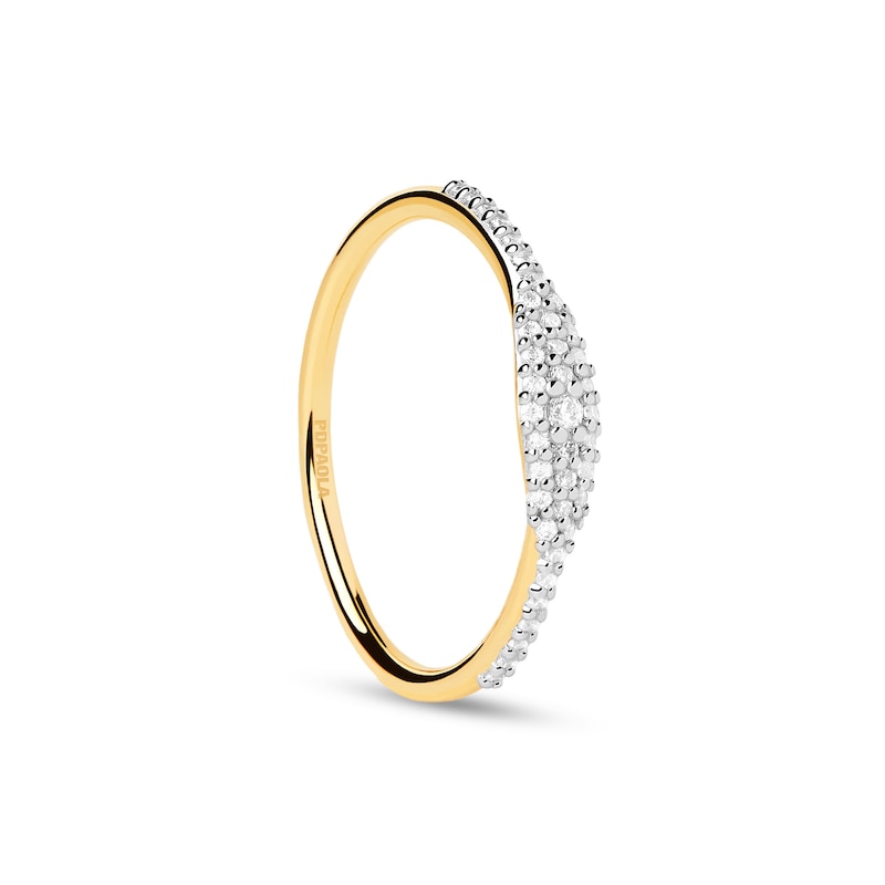 PDPAOLA™ at Zales 1/6 CT. T.W. Lab-Created Diamond Elongated Evil Eye Ring in 18K Gold - Size 7