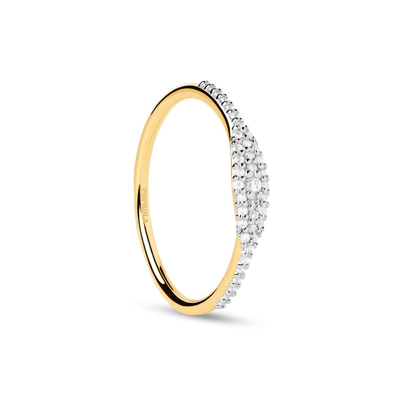 PDPAOLA™ at Zales 1/6 CT. T.W. Lab-Created Diamond Elongated Evil Eye Ring in 18K Gold - Size 7