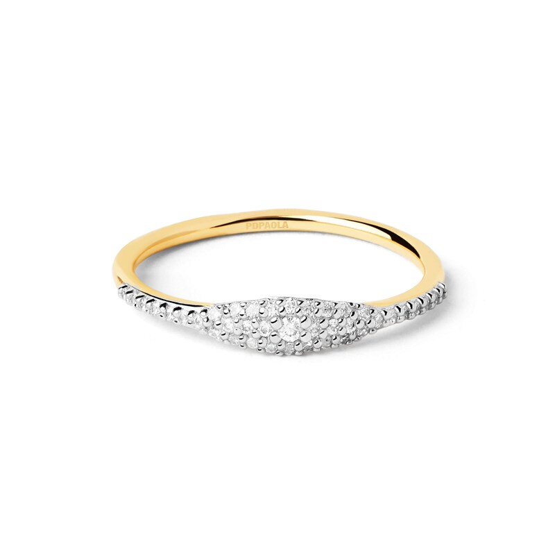Main Image 5 of PDPAOLA™ at Zales 1/6 CT. T.W. Lab-Grown Diamond Elongated Evil Eye Ring in 18K Gold - Size 7