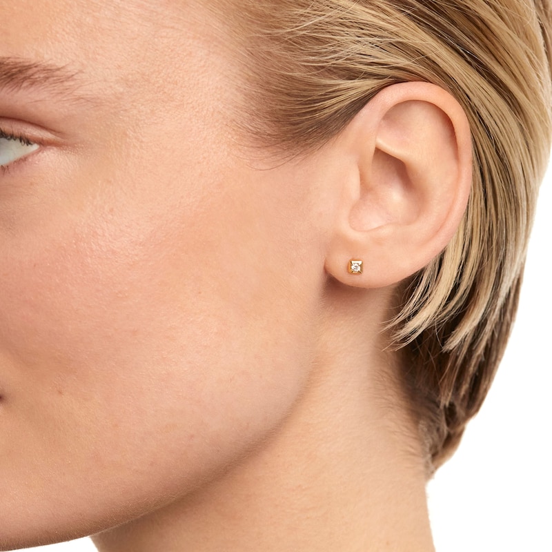 Main Image 4 of PDPAOLA™ at Zales 1/20 CT. Lab-Grown Diamond Solitaire Square Single Stud Earring in 18K Gold