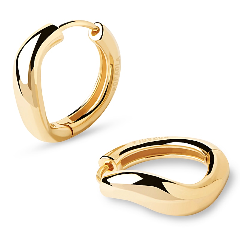 Main Image 1 of PDPAOLA™ at Zales Wavy Hoop Earrings in 18K Gold