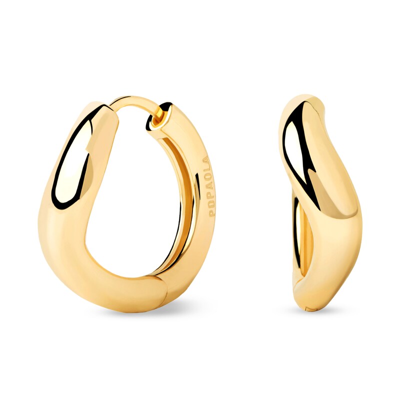 Main Image 2 of PDPAOLA™ at Zales Wavy Hoop Earrings in 18K Gold