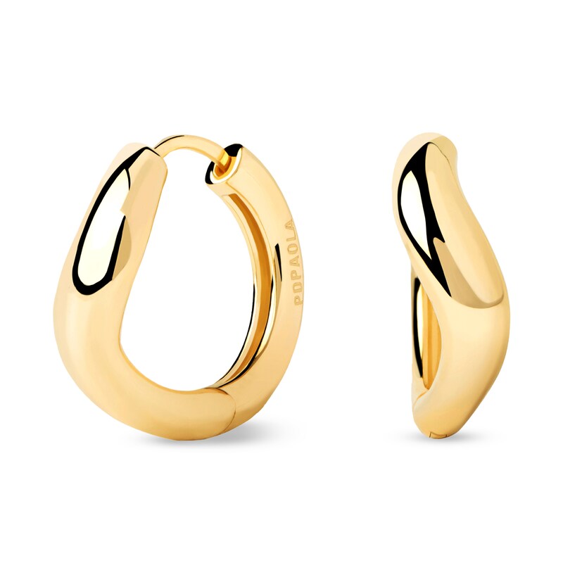 PDPAOLA™ at Zales Wavy Hoop Earrings in 18K Gold