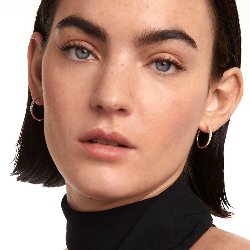 PDPAOLA™ at Zales 1/3 CT. T.W. Lab-Created Diamond Hoop Earrings in  18K Gold