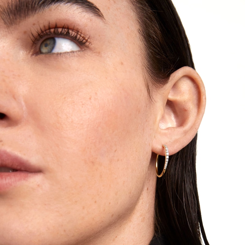 PDPAOLA™ at Zales 1/3 CT. T.W. Lab-Created Diamond Hoop Earrings in  18K Gold