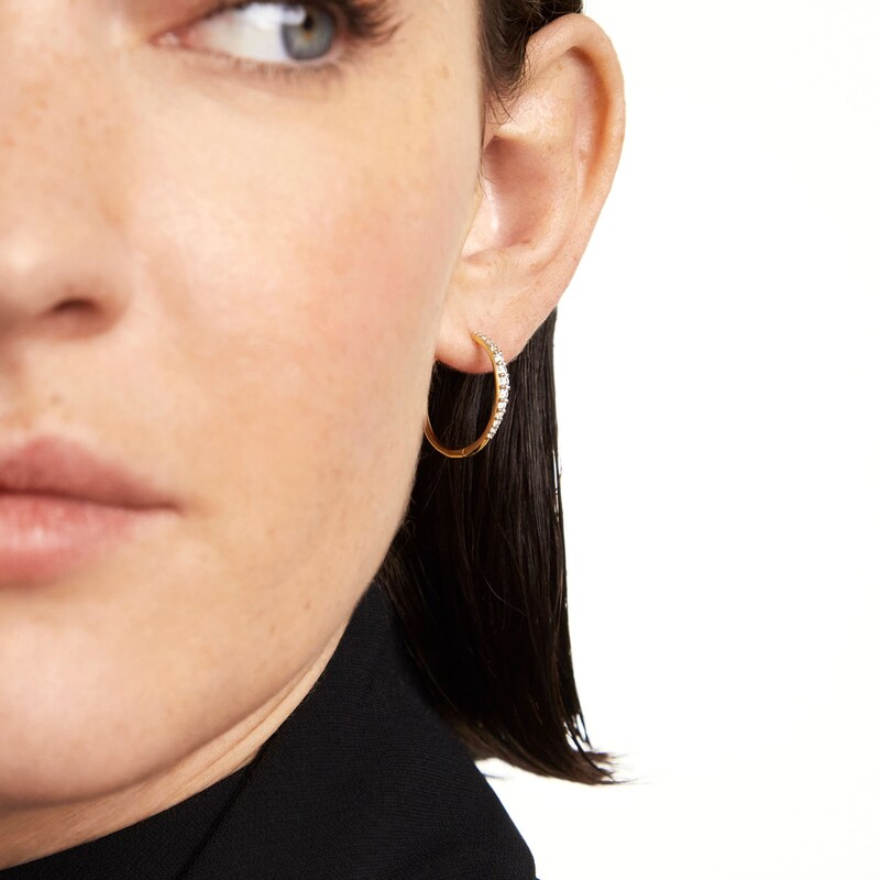 PDPAOLA™ at Zales 1/3 CT. T.W. Lab-Created Diamond Hoop Earrings in  18K Gold