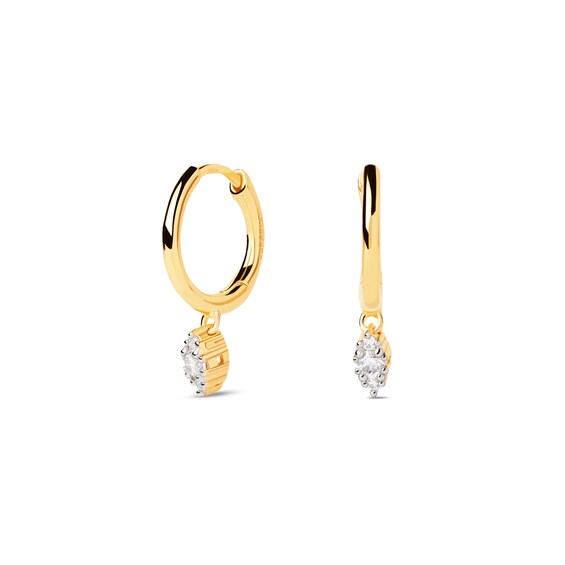 PDPAOLAâ¢ at Zales 1/15 CT. T.W. Lab-Grown Diamond Hoop Drop Earrings in 18K Gold
