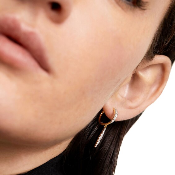 PDPAOLAâ¢ at Zales 1/2 CT. T.W. Lab-Grown Diamond Hoop Drop Earrings in 18K Gold