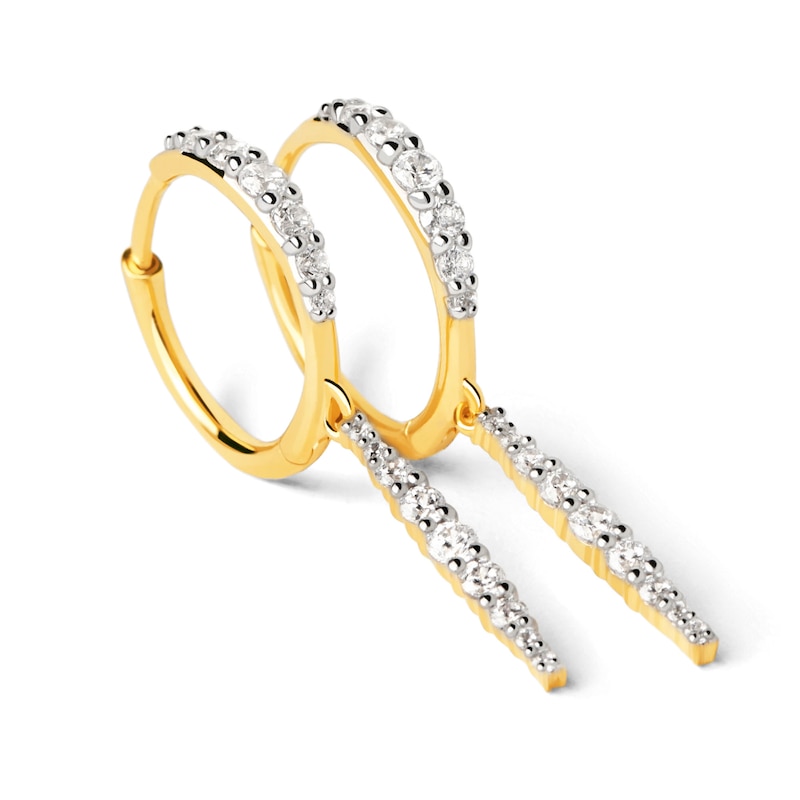 PDPAOLA™ at Zales 1/2 CT. T.W. Lab-Created Diamond Hoop Drop Earrings in 18K Gold