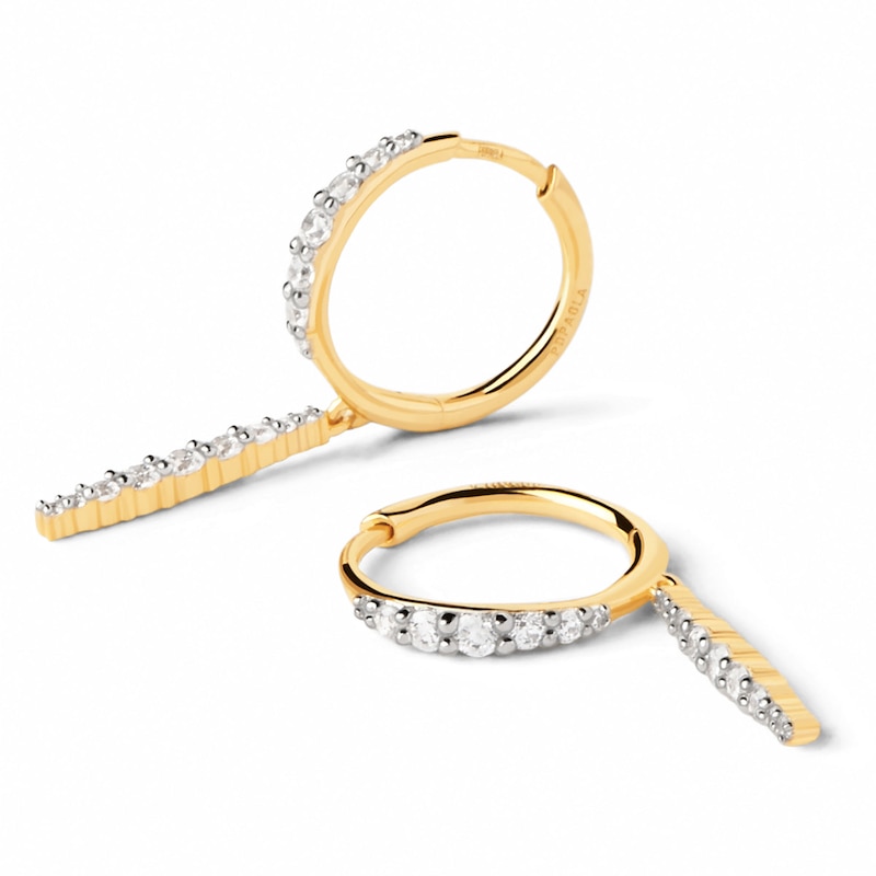 PDPAOLA™ at Zales 1/2 CT. T.W. Lab-Created Diamond Hoop Drop Earrings in 18K Gold