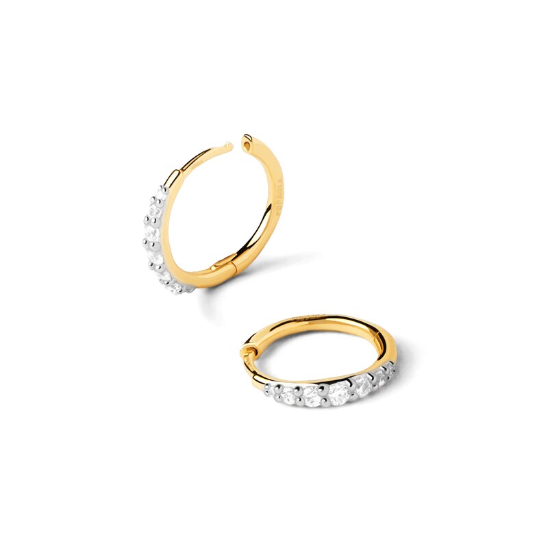 PDPAOLA™ at Zales 1/4 CT. T.W. Lab-Created Diamond Huggie Hoop Earrings in 18K Gold