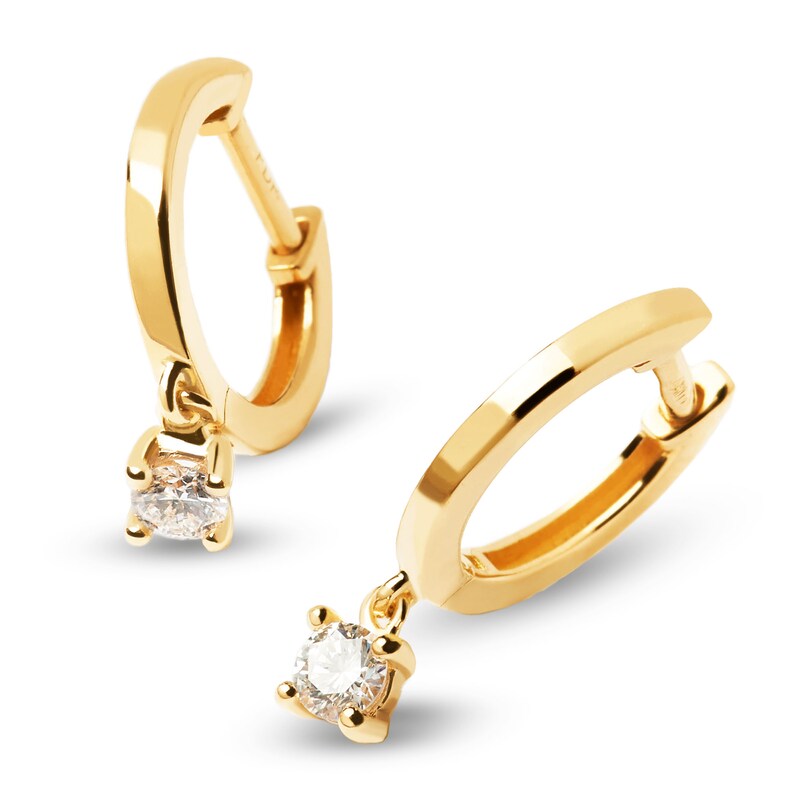 Main Image 4 of PDPAOLA™ at Zales 1/5 CT. T.W. Lab-Grown Diamond Solitaire Drop Hoop Earrings in 18K Gold