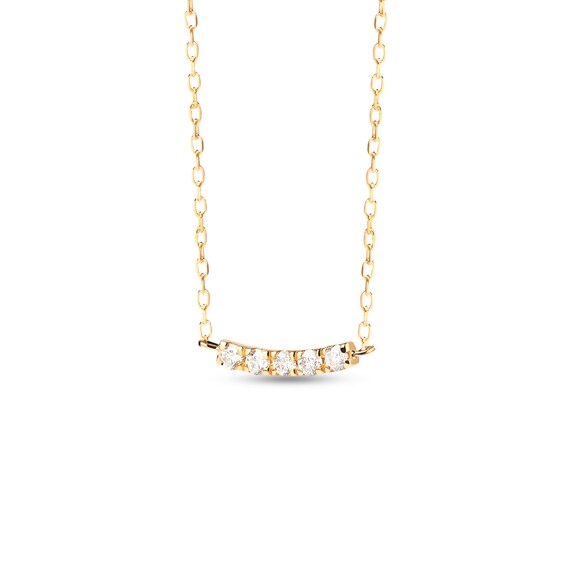 PDPAOLA™ at Zales 1/15 CT. T.W. Lab-Grown Diamond Five Stone Bar Necklace in 18K Gold - 19.5"