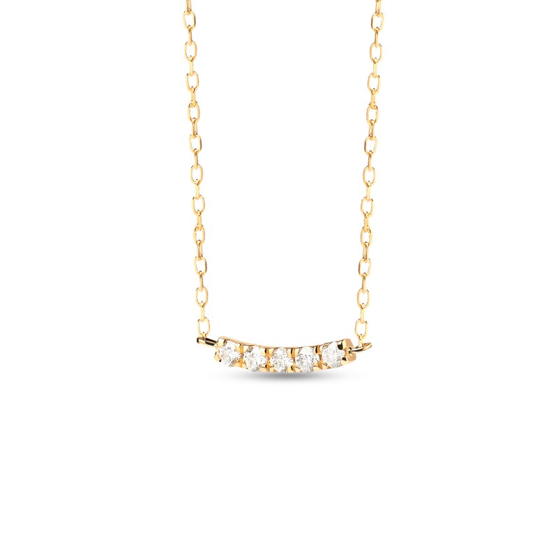 Main Image 1 of PDPAOLA™ at Zales 1/15 CT. T.W. Lab-Grown Diamond Five Stone Bar Necklace in 18K Gold - 19.5"