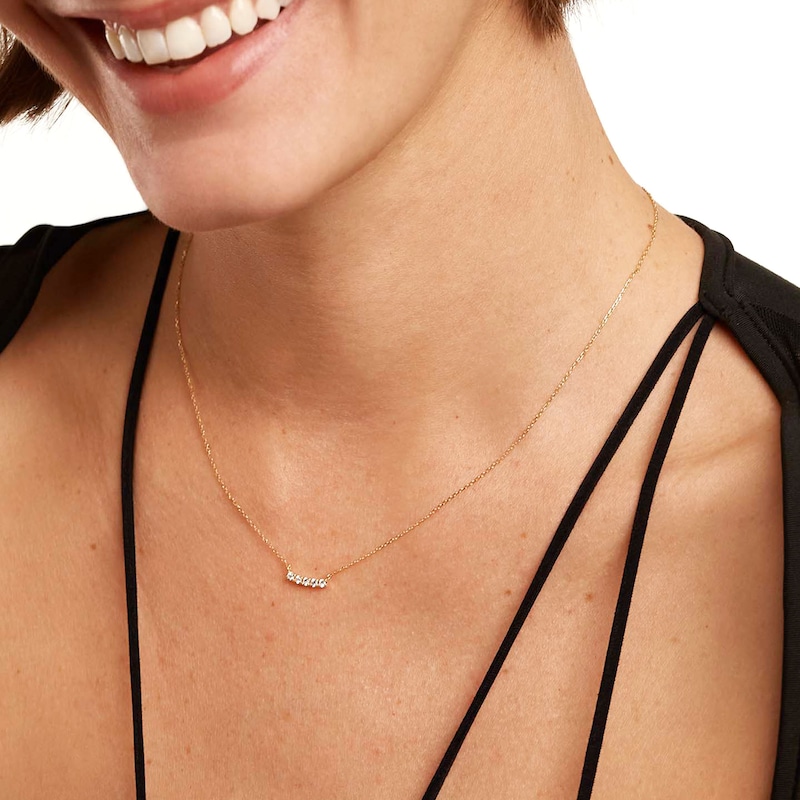 Main Image 4 of PDPAOLA™ at Zales 1/15 CT. T.W. Lab-Grown Diamond Five Stone Bar Necklace in 18K Gold - 19.5"