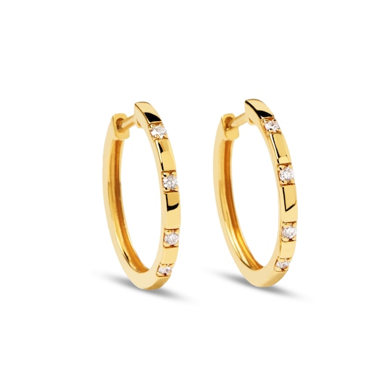 PDPAOLAâ¢ at Zales 1/10 CT. T.W. Lab-Grown Diamond Hoop Earrings in 18K Gold