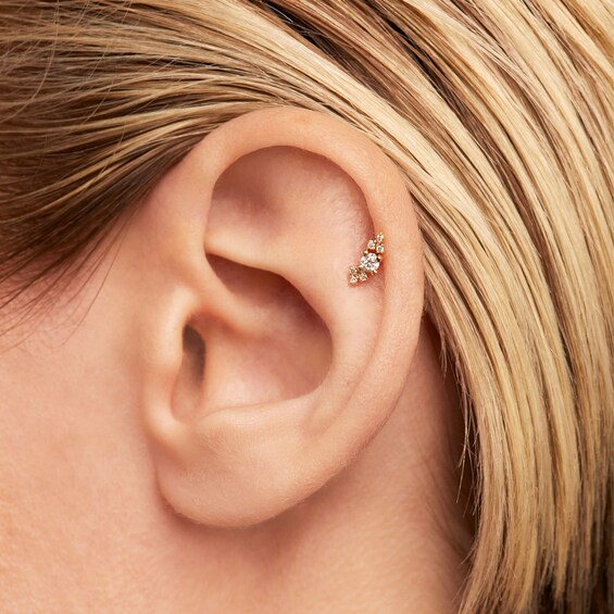 PDPAOLA™ at Zales 1/10 CT. T.W. Lab-Grown Diamond Burst Single Stud Earring in 18K Gold