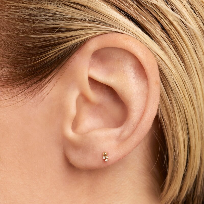 Main Image 2 of PDPAOLA™ at Zales Lab-Grown Diamond Accent Ball Single Stud Earring in 18K Gold