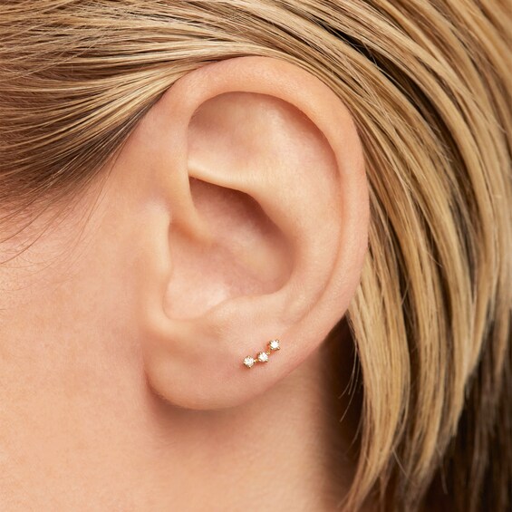 PDPAOLAâ¢ at Zales Lab-Grown Diamond Accent Trio Single Stud Earring in 18K Gold